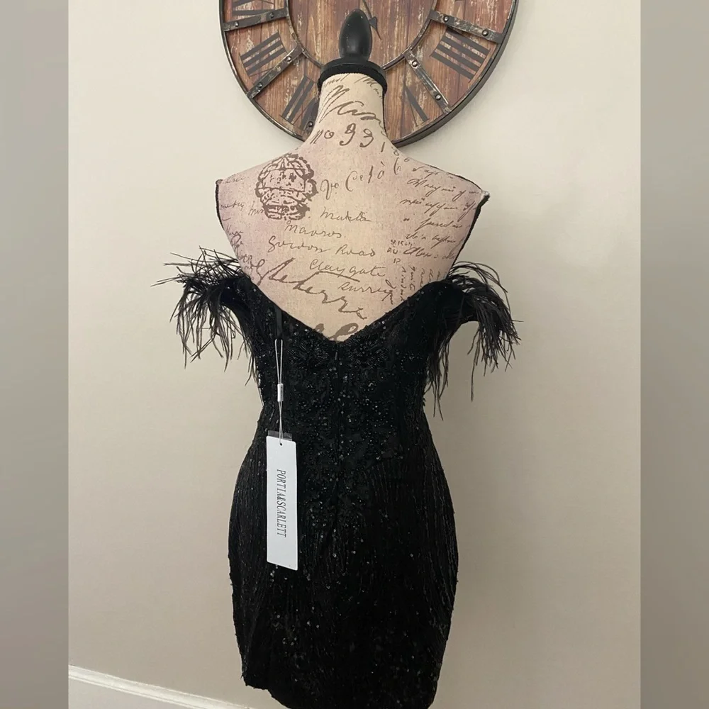 Black sparkly hoco dress, party dress, Halloween, bachelorette or Vegas dress - Picture 4 of 4